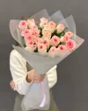 Букет из 25 розовых роз Мандала 60см