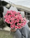 Букет из 35 розовых роз Мандала 60см