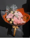 Букет цветов Сладкий абрикос с хризантемой, кустовыми розами и альстромерией