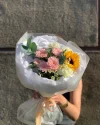Букет с подсолнухом и хризантемой №12
