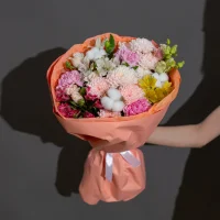Букет цветов Микс с хлопком