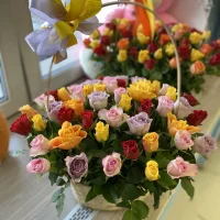 Корзина 51 роза Кения 35 см